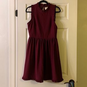 Maroon High Neckline Kate Spade Midi Dress